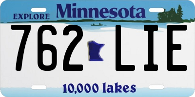MN license plate 762LIE