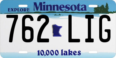 MN license plate 762LIG
