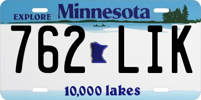 MN license plate 762LIK