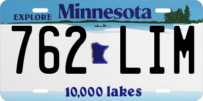 MN license plate 762LIM