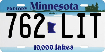 MN license plate 762LIT