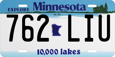 MN license plate 762LIU