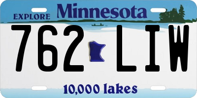 MN license plate 762LIW