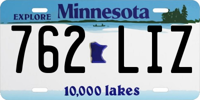 MN license plate 762LIZ