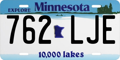 MN license plate 762LJE