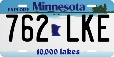 MN license plate 762LKE