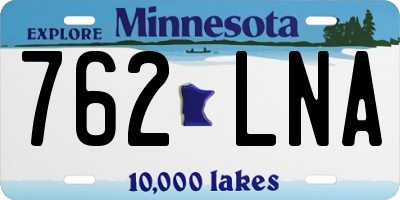 MN license plate 762LNA