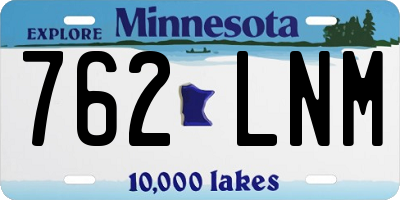 MN license plate 762LNM