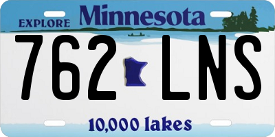 MN license plate 762LNS