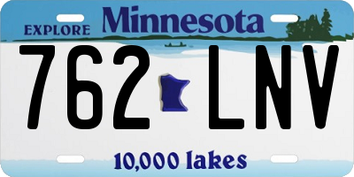 MN license plate 762LNV