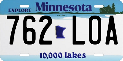MN license plate 762LOA