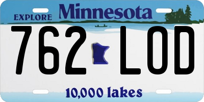 MN license plate 762LOD