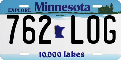 MN license plate 762LOG