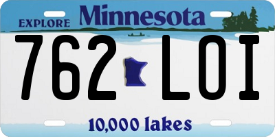 MN license plate 762LOI
