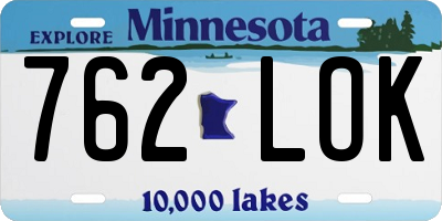 MN license plate 762LOK