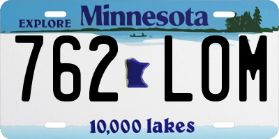 MN license plate 762LOM