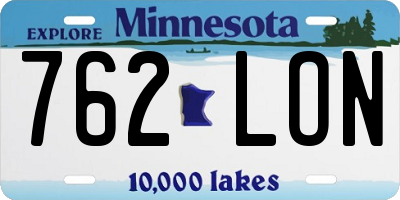 MN license plate 762LON