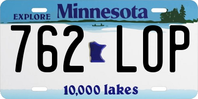 MN license plate 762LOP