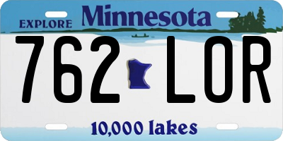 MN license plate 762LOR