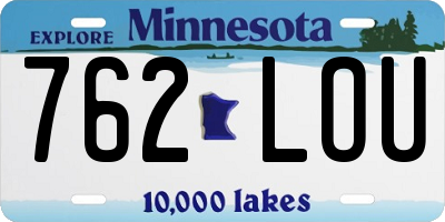 MN license plate 762LOU