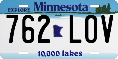 MN license plate 762LOV