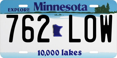 MN license plate 762LOW