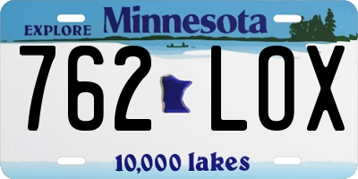 MN license plate 762LOX