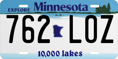 MN license plate 762LOZ