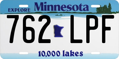 MN license plate 762LPF