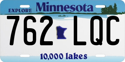 MN license plate 762LQC