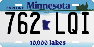 MN license plate 762LQI