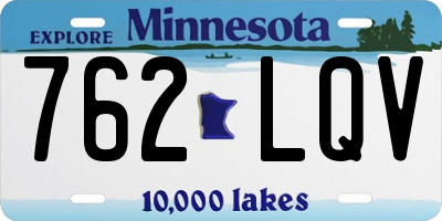 MN license plate 762LQV