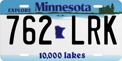 MN license plate 762LRK