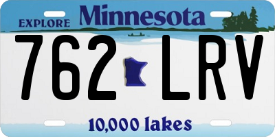 MN license plate 762LRV