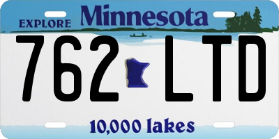 MN license plate 762LTD