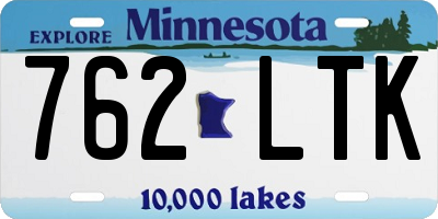 MN license plate 762LTK