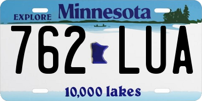 MN license plate 762LUA