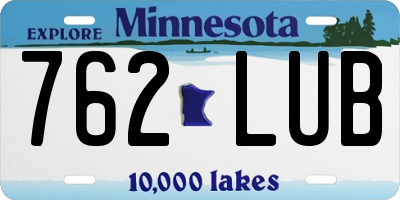 MN license plate 762LUB