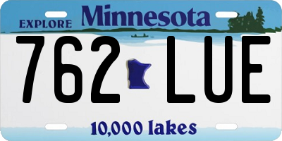MN license plate 762LUE