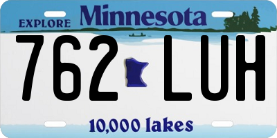 MN license plate 762LUH