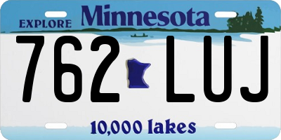 MN license plate 762LUJ