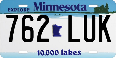 MN license plate 762LUK