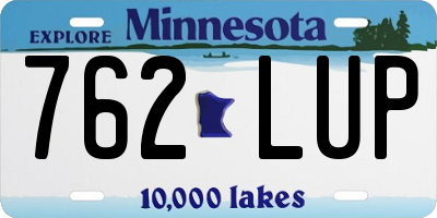 MN license plate 762LUP