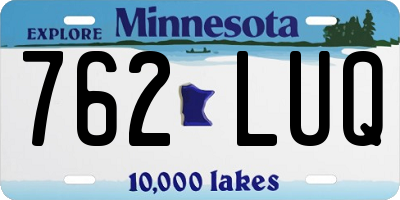 MN license plate 762LUQ