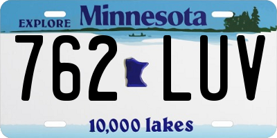 MN license plate 762LUV