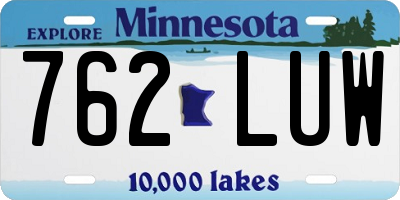 MN license plate 762LUW