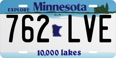 MN license plate 762LVE