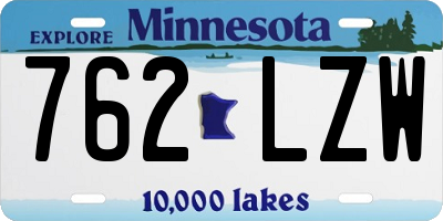 MN license plate 762LZW