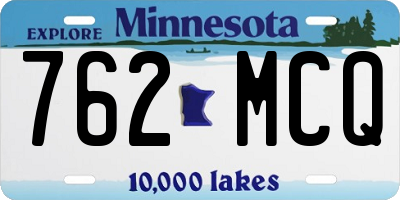 MN license plate 762MCQ