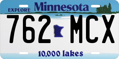 MN license plate 762MCX